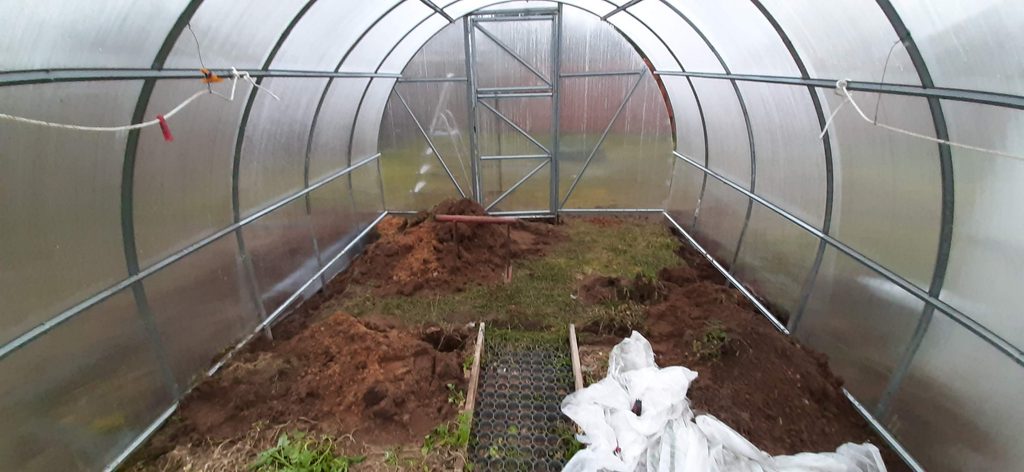 Interior of polycarbonate greenhouse after 2m extension
